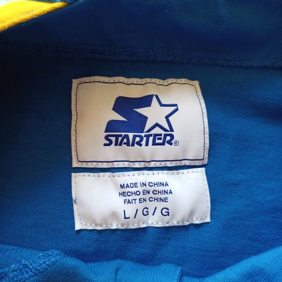 Starter NBA Basketball Golden State Warriors Button Up Baseball Jersey Large - Picture 6 of 8